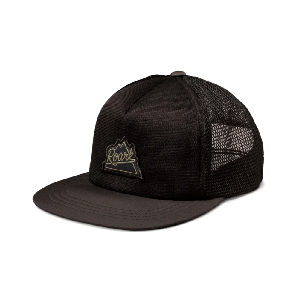 Roark Hat Mens One Size Black Mesh Peaking Packable Trucker Cap Snap Back